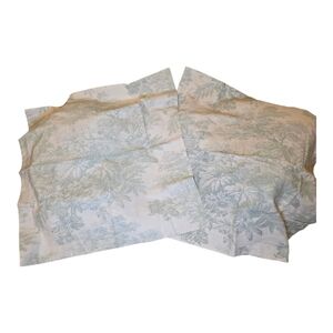 POTTERY BARN Matine Toile Soft Green/Cream‎ Euro Shams - Set of 2